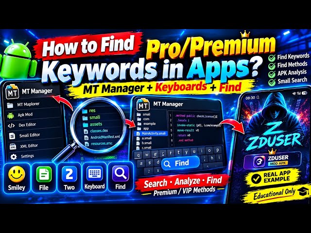 👉 MT Manager Smali Search 🔥 How to Find PRO, Premium & VIP Keywords in APK | APK Analysis Tutorial