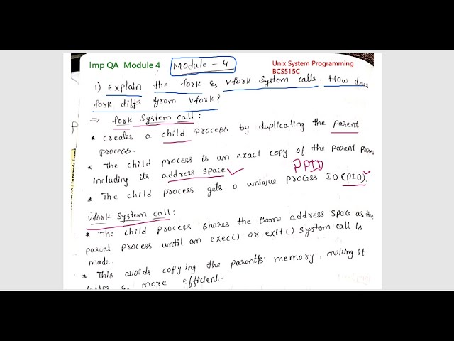 BCS515C UNIX System Programming | Module 4 Imp Q&A | VTU 5th Sem #bcs515c #engineeringstudents #vtu
