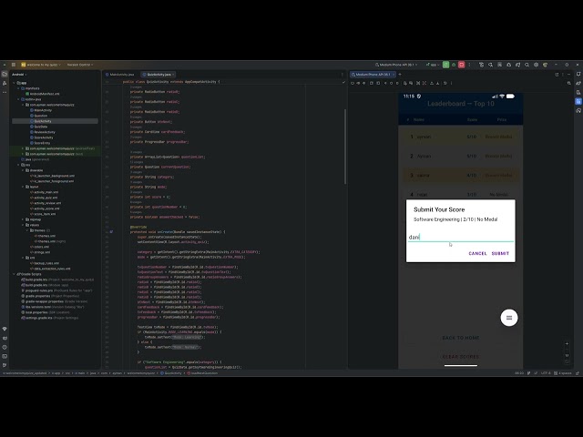 Android Quiz App Demo | Java, Kotlin, XML, Android Studio