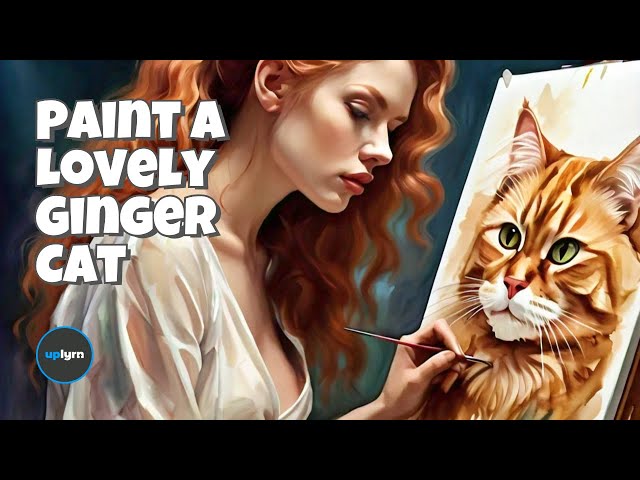 How to Paint a Lovely Ginger Cat with Watercolor Brushes