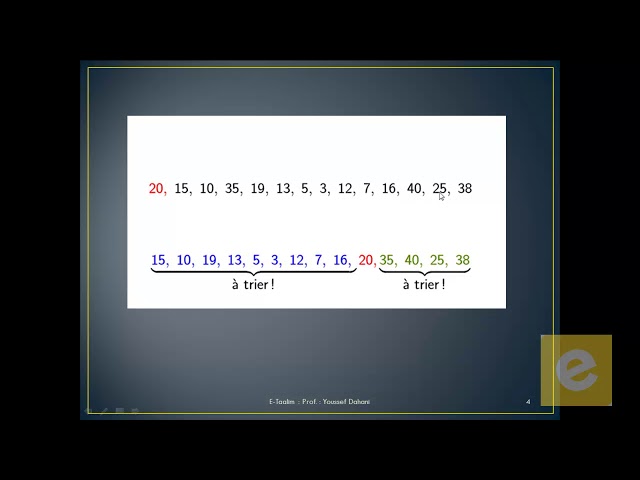 25 Algorithmique :Tri Rapide