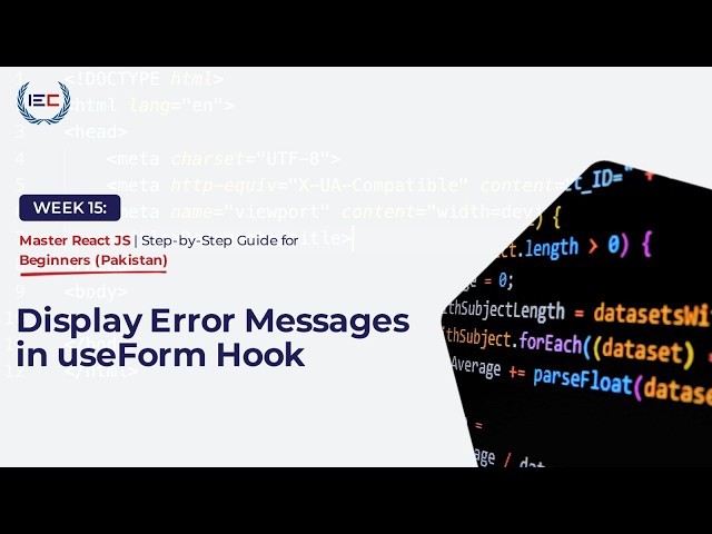 Display Error Messages in React Hook Form | Validation Explained (Urdu Pakistan)