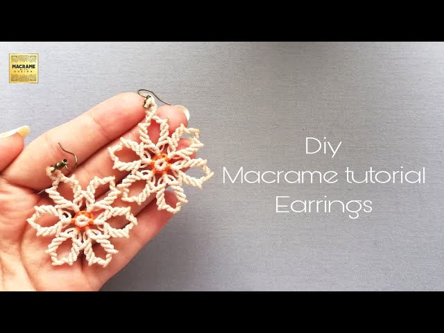 Diy macrame earrings|Snowflake earrings tutorial❄|Diy|macrame