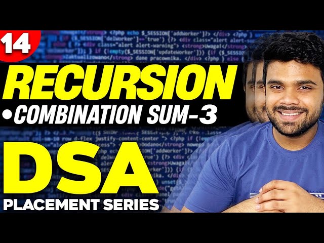Ep14- Combination Sum 3 |  Medium level Recursion Problem | DSA  | Codes available in description