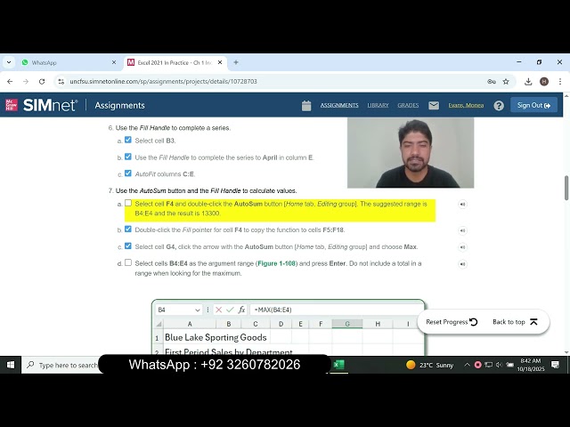 Excel 2021 In Practice - Ch 1 Independent Project 1-4 | Independent Project 1-4 - SIMnet Project