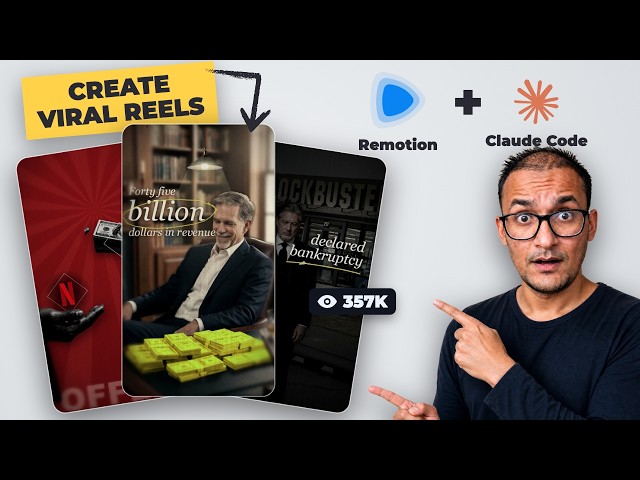 I Made This Viral Reel Using ONLY Remotion & Claude Code