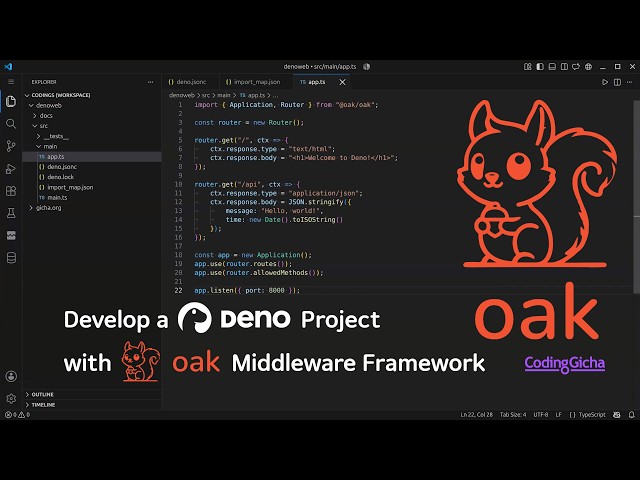 Develop a deno project with oak middleware framework