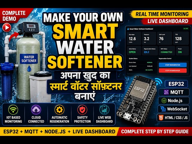 IoT-Based Smart Water Softener | ESP32 + MQTT + Node.js + Live Dashboard | Complete Demo