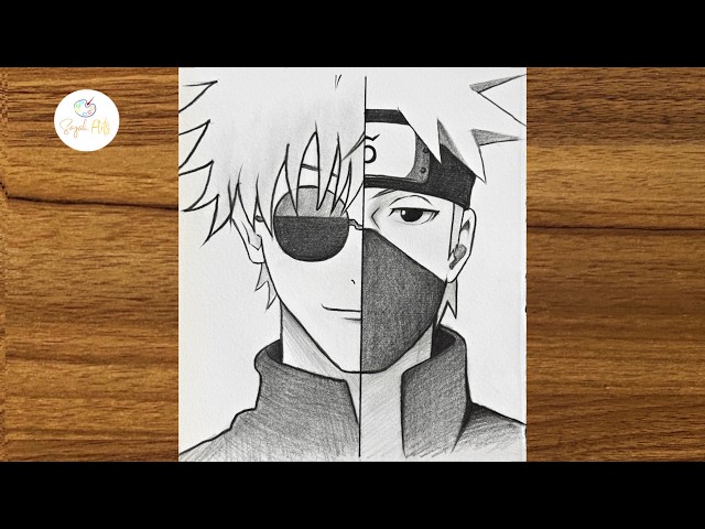 Easy Gojo vs Kakashi Drawing Tutorial for Beginners || Easy anime drawing || Gojo Saturo drawing