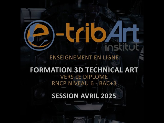 e tribArt Session Avril 2025 - Formation 3D Technical Art vers un Diplôme RNCP 6 bac+3