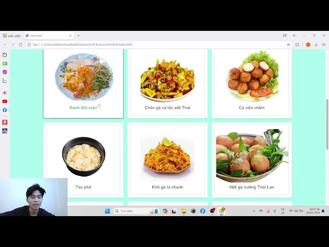 Video demo source code web nấu ăn - Nhóm 6