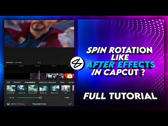 Spin Rotation Like After Effects in Capcut 💫 | Spin rotate transition like after effects in capcut