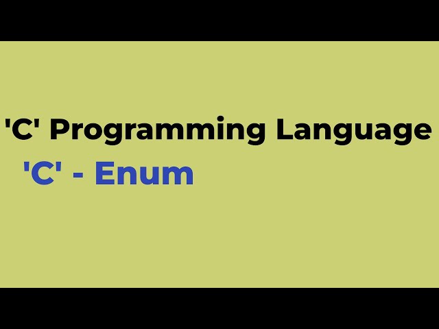 #C20  | C Enum | C Programming language | Chiguru Academy | Tuition
