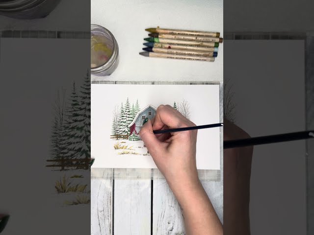 Easy Watercolor Scene Stamping with Big Heart ❤️