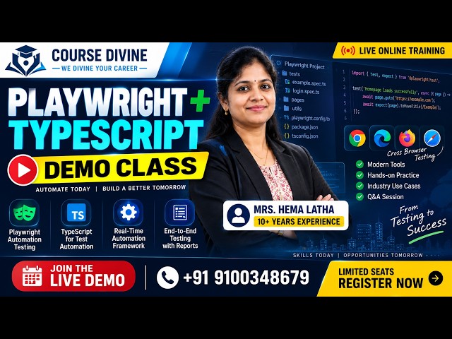 Playwright TypeScript Demo | Selenium Applications | Mrs. Hema Latha | 10+ Years