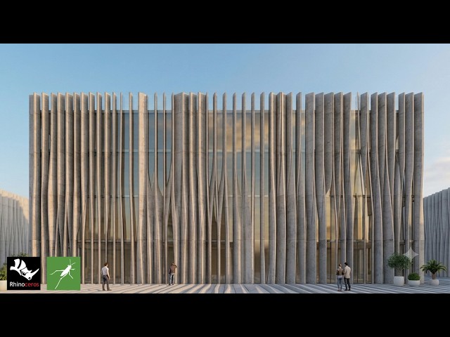 Randomised linear Strip Facade in Rhino & Grasshopper in English | Ar Jeevan Kumar