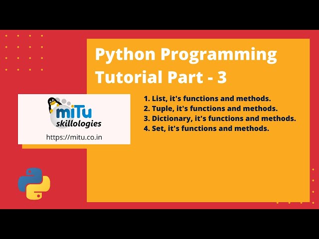 Python Programming Tutorial Part 3 : Data Structures (List, Tuple, Set, Dictionary)