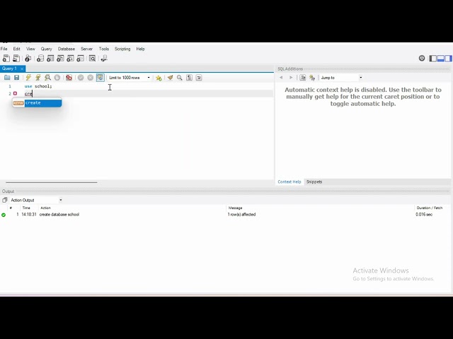 How to create database in MYSQL workbench #mysql #workbench