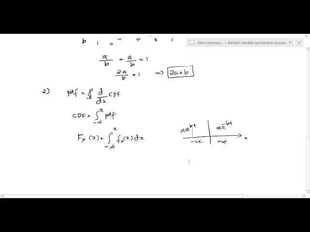 Cumulative Distribution Function (CDF) & Probability Density Function (pdf) Example questions