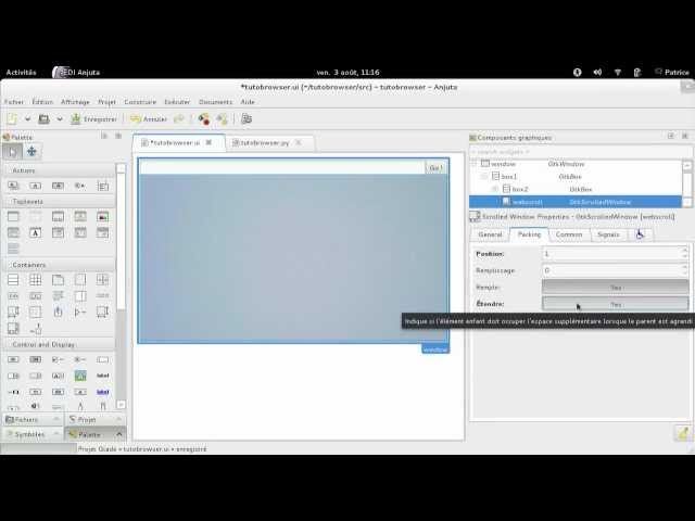 Tutorial Anjuta Python et GTK