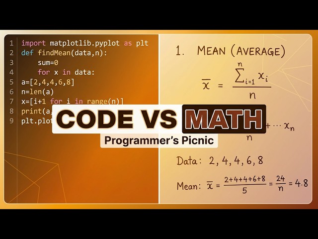 Mean, Median and Mode in Python | Final ML Programming Preparation | Programmer's Picnic
