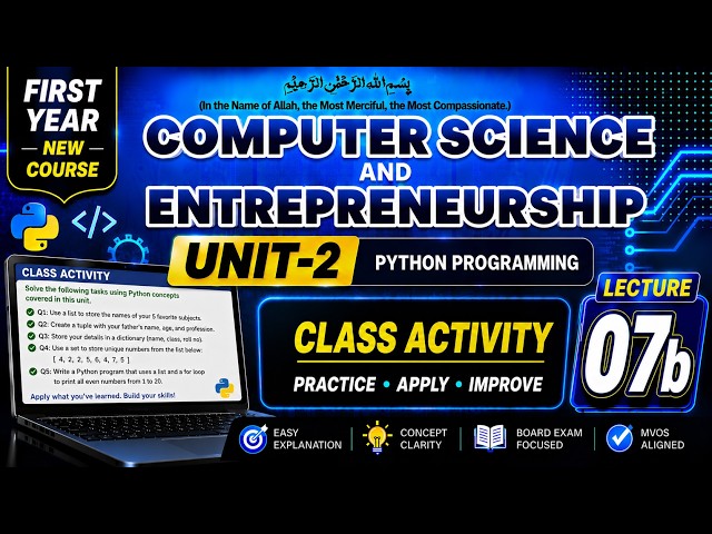 Built-in Data Structures Class activity solution | First year computer science Chapter 2 Lecture 7B