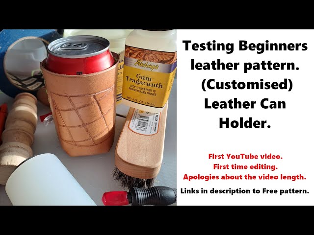 Leather craft - Free pattern can holder.