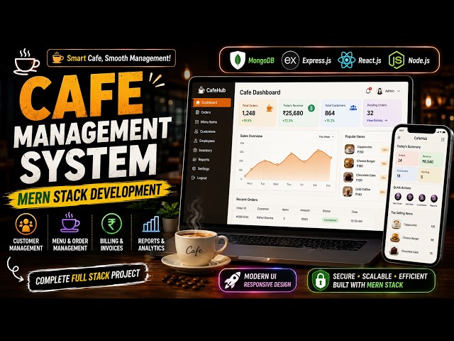 ☕ Cafe Management System Using MERN Stack (Frontend) Part-2 | Full Stack Development Project.