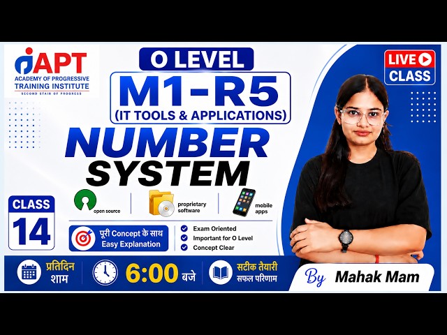 Number System in Computer | Decimal, Binary, Octal & Hexadecimal | O Level M1-R5 |#APTINSTITUTE