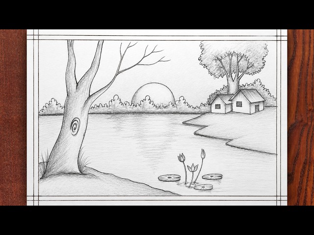 Easy Village Scenery Drawing with Pencil Shading ✏️ | 2026 Viral Tutorial