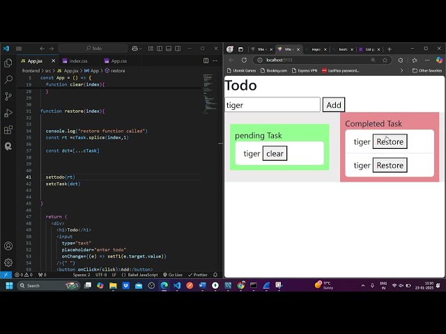 To-Do App Mini Project  Part-2 | Add & Restore Tasks | Simple Project Demo #React #Frontend