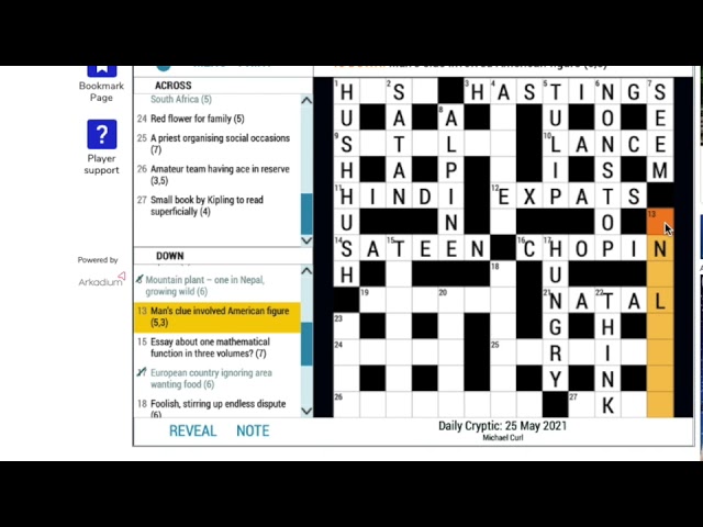 A surprisingly tricky cryptic crossword from the Daily Mail (ASMR)