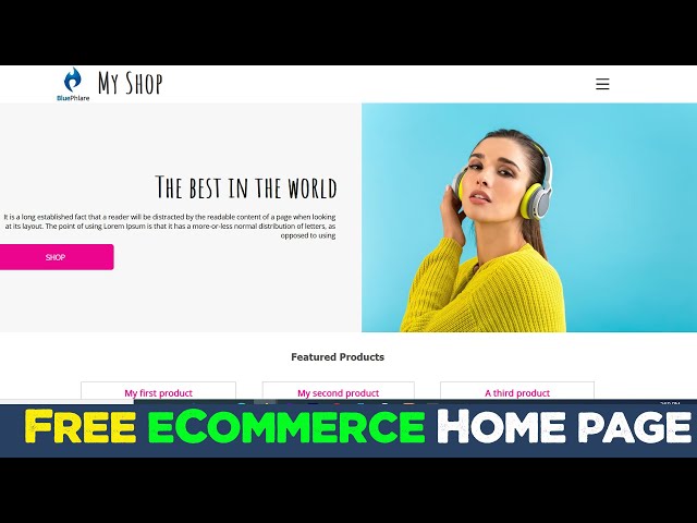 FREE ecommerce home page HTML template | How to plus source code | Quick programming tutorial