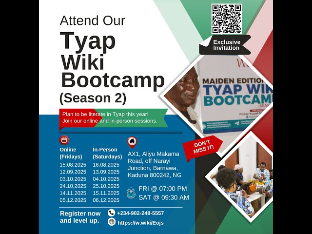 Tyap Wiki Bootcamp Season 2 - Lesson 6 In-person