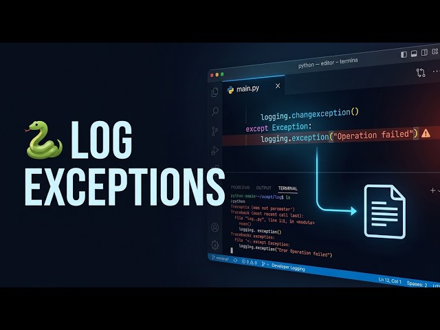 103 🐍 Exception Logging in Python | Log Errors with Tracebacks