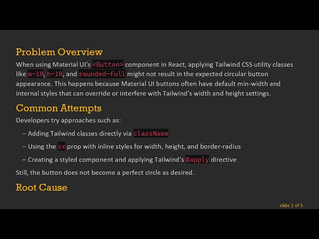 Making Tailwind CSS Classes Work with Material UI Button Component