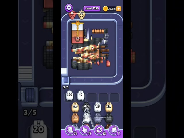 Pixel Flow How to beat Level 1159 walkthrough solution, no power ups(no commentary just chill music)