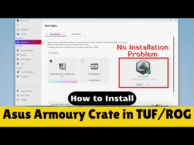 How to install Asus Armoury Crate in TUF/ROG Laptop without installation Problem!