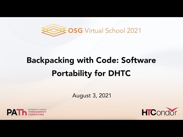 Backpacking with Code: Software Portability for DHTC