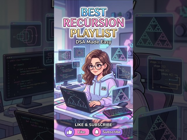 Best Recursion Playlist on YouTube | My Top Suggestions 🚀 #Recursion #DSA #code #fyp #placement
