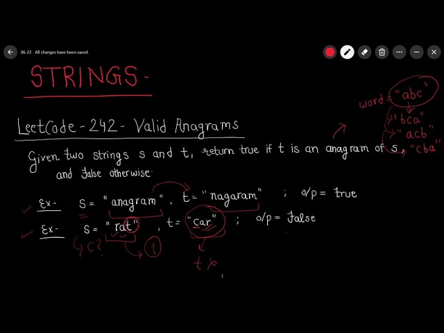 LeetCode 242 - Valid Anagram | 2 Approaches | Strings | DSA