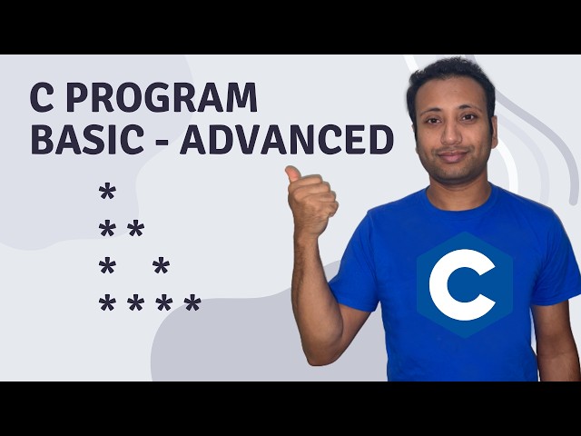 C Program English Tutorial 100 : Pattern | hollow triangle