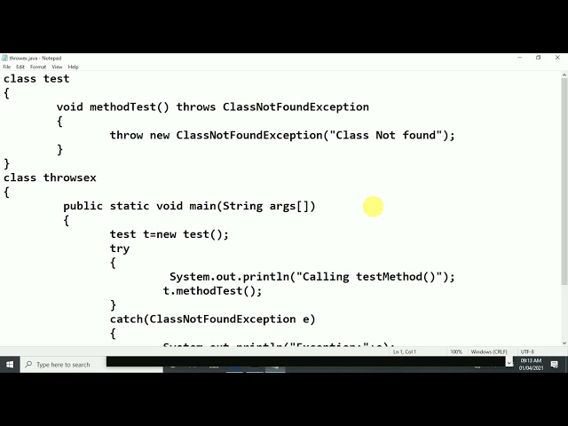 JAVA THROW & THROWS & FINALLY BLOCK