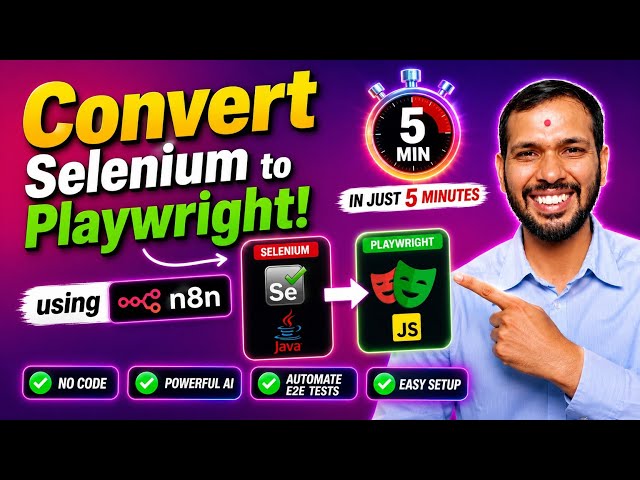 How to Convert Selenium Java to Playwright JavaScript using n8n | N8N Full Course