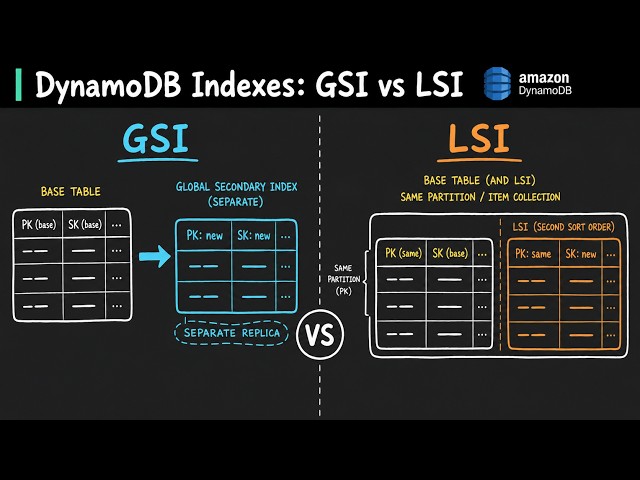 DynamoDB Indexes Complete Guide: GSI vs LSI Explained