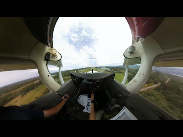 360 Cockpit Solo Cross Country Flight Time-lapse (AI Enhanced and Upscaled)