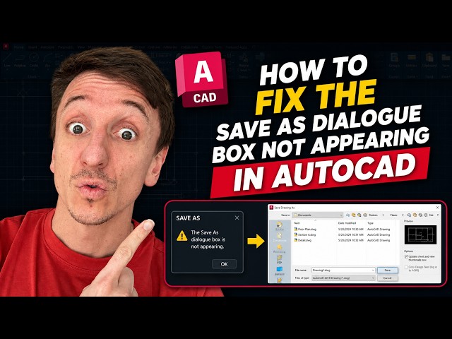 How To Fix The Save As Dialogue Box Not Appearing In AutoCAD (2026)