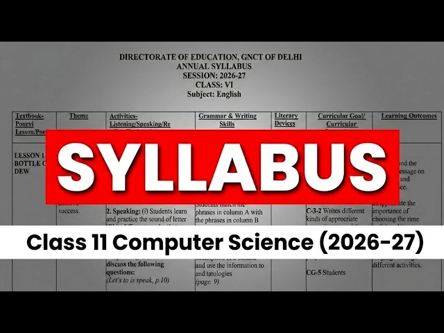 Class 11 Computer Science Mid-term Syllabus 2026-27 / Class 11 Computer Science Mid-term Syllabus...