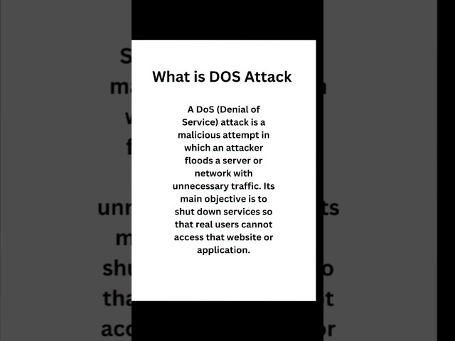 DOS Attack Explain in hindi #cybersecurity #hacker #dosattack #hacking #denaidofservice