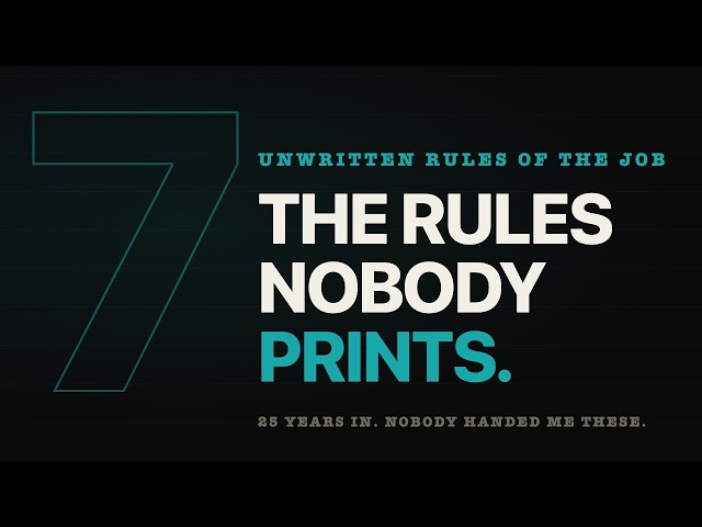 The Unwritten Rules of Every Software Job (nobody prints these)